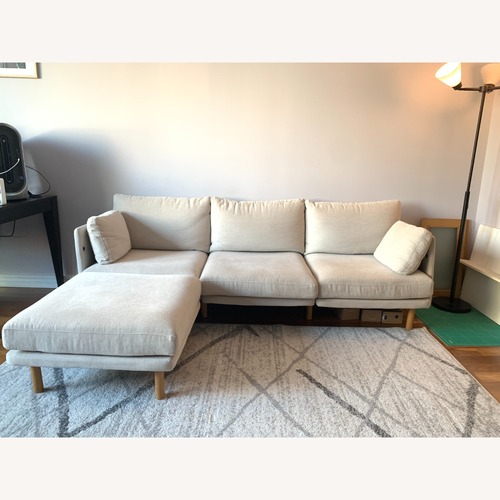 Used Burrow Natural Fabric 3 Piece Sectional + Ottoman for sale on AptDeco