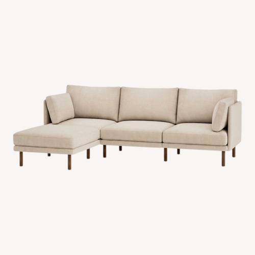 Used Burrow Natural Fabric 3 Piece Sectional + Ottoman for sale on AptDeco