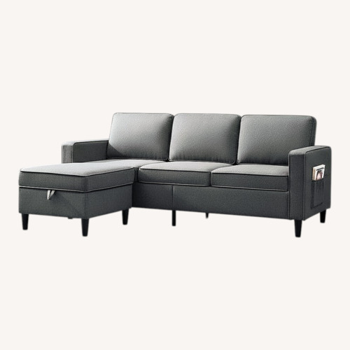 Used Wayfair Dark Gray Linen 2 Piece Sectional for sale on AptDeco