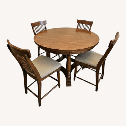 Used Havertys Dark Brown Wood Dining Set for sale on AptDeco