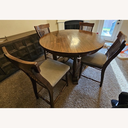 Used Havertys Dark Brown Wood Dining Set for sale on AptDeco