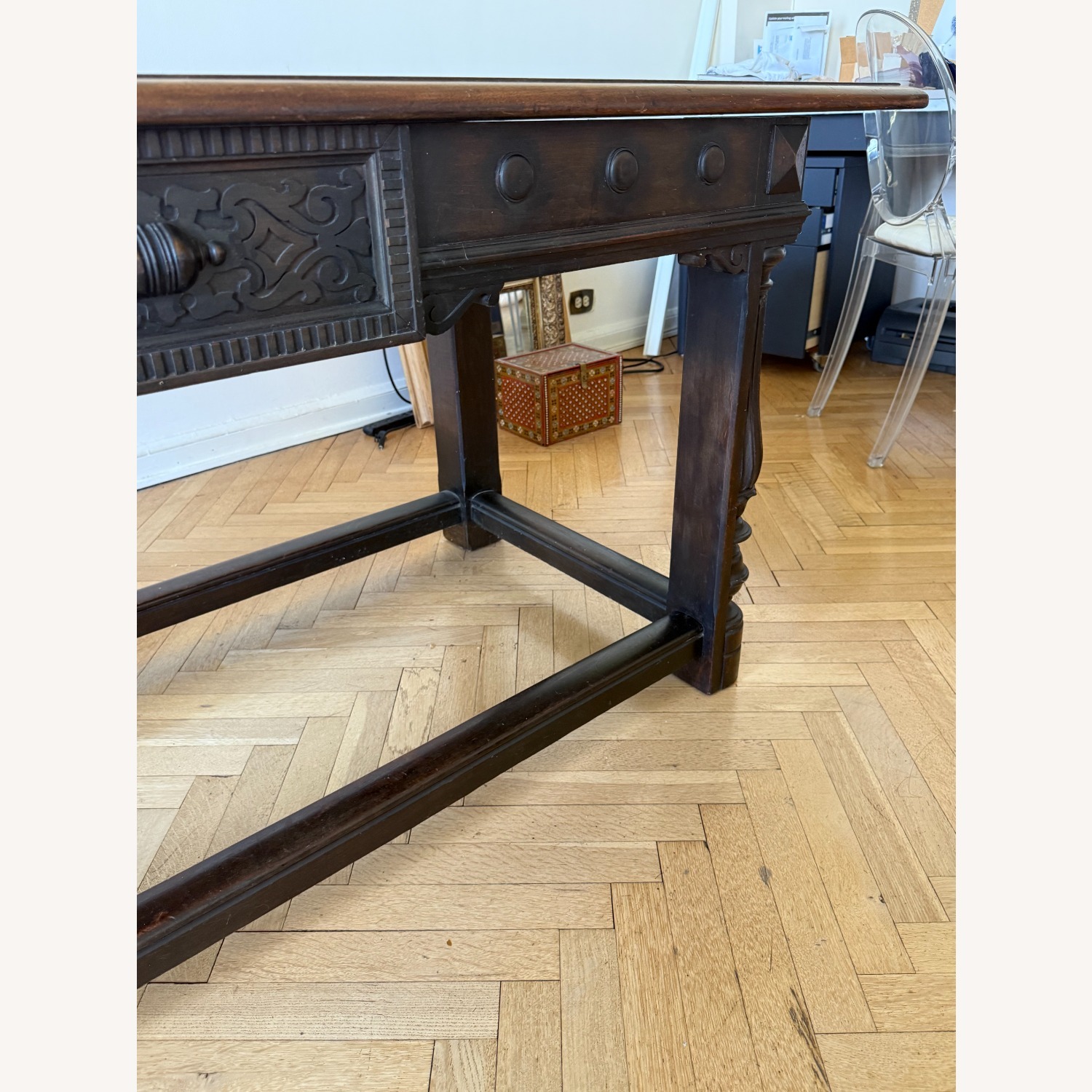 Antique Wood Side Table, Possible Kitchen Island - image-2