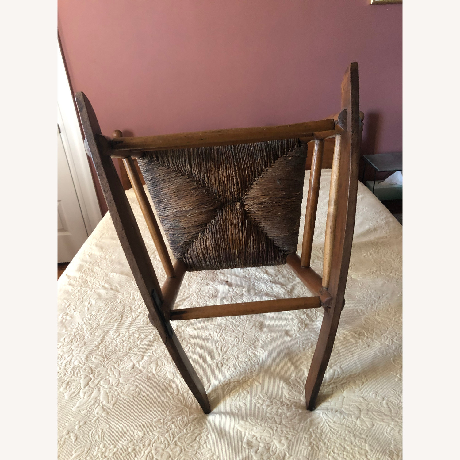 Vintage Ladderback Rush-Seat Rocking Chair - image-5
