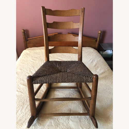 Used Vintage Ladderback Rush-Seat Rocking Chair for sale on AptDeco