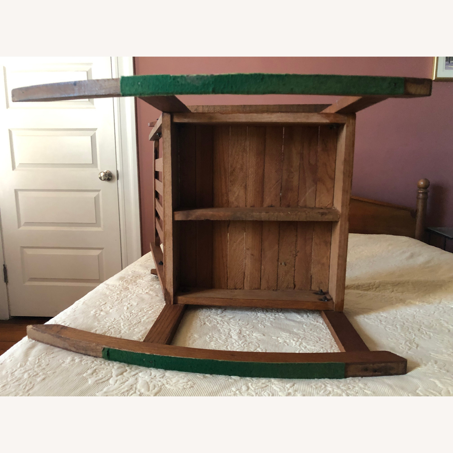 Vintage Ladderback Rush-Seat Rocking Chair - image-4
