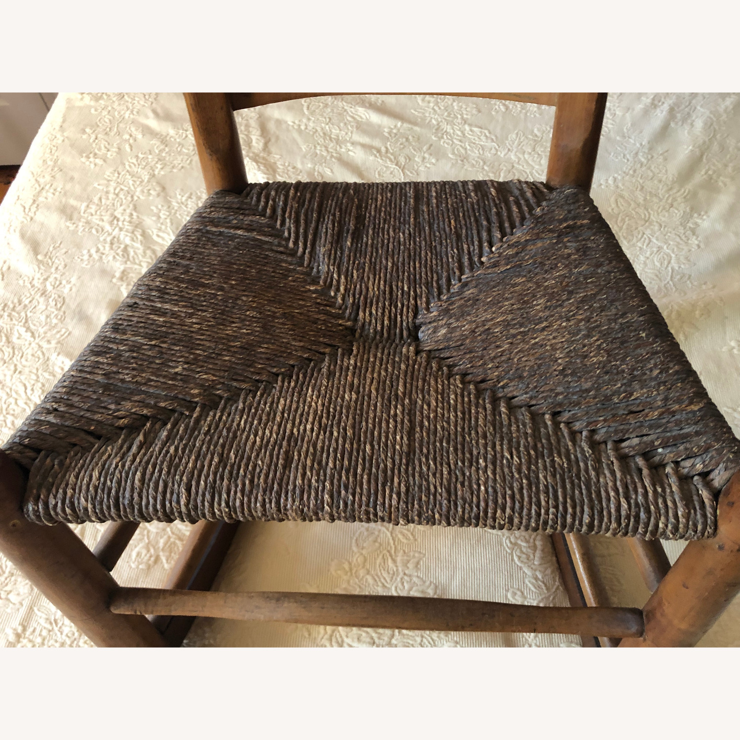 Vintage Ladderback Rush-Seat Rocking Chair - image-3