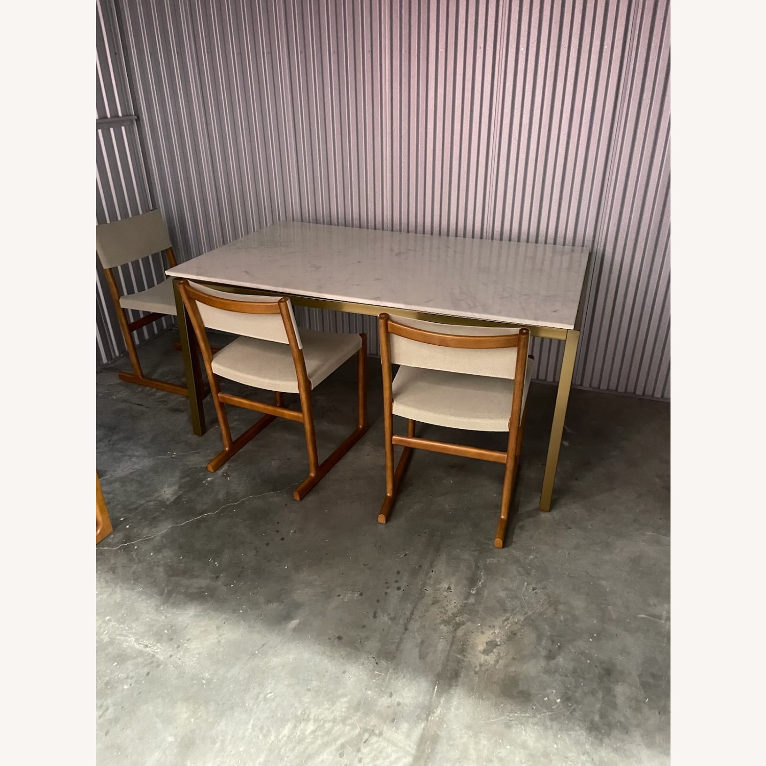 West Elm 60” Marble Dining Table - image-2