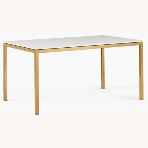 Used West Elm 60” Marble Dining Table for sale on AptDeco