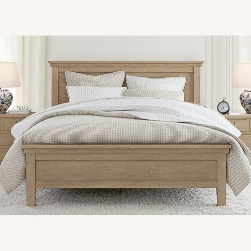 Used Pottery Barn Farmhouse Platform Queen Bed for sale on AptDeco