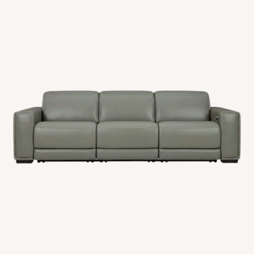 Used Ashley Dark Gray Leather 3+ Seater Sofa for sale on AptDeco