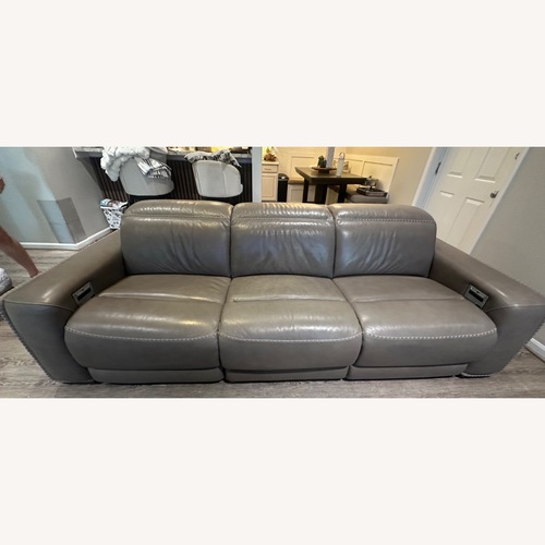 Used Ashley Dark Gray Leather 3+ Seater Sofa for sale on AptDeco