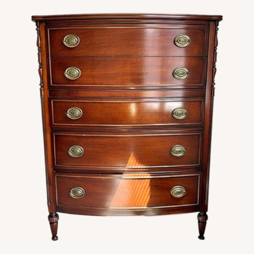 Used Vintage Kling Solid Mahogany Bow-Front Tall Chest for sale on AptDeco