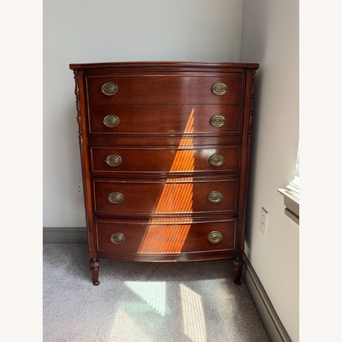 Used Vintage Kling Solid Mahogany Bow-Front Tall Chest for sale on AptDeco