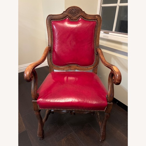 Used Vintage/Antique Red Leather Armchair for sale on AptDeco