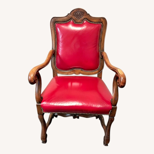 Used Vintage/Antique Red Leather Armchair for sale on AptDeco