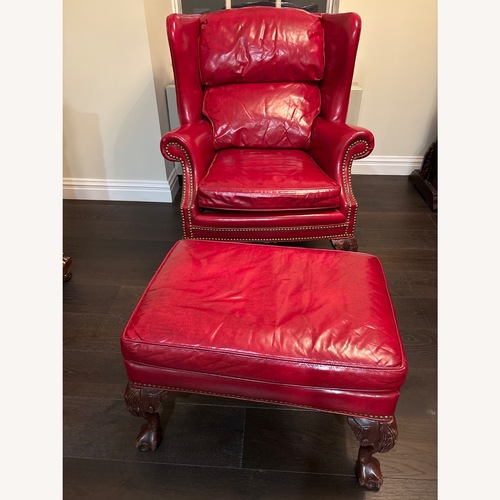 Used Vintage/Antique Red Leather Chaise Lounge for sale on AptDeco