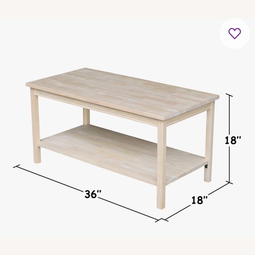 Used Overstock Natural Wood Coffee Table for sale on AptDeco