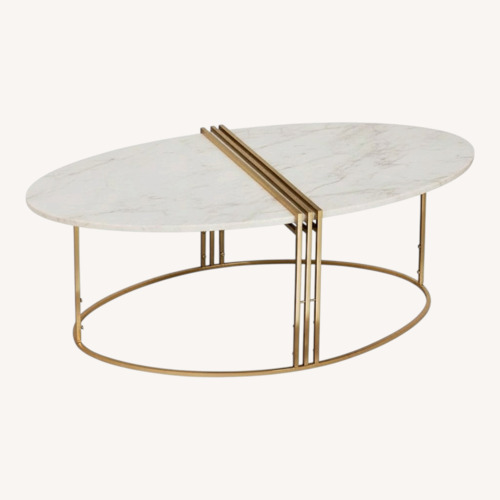 Used TOV Furniture White Marble Coffee Table for sale on AptDeco