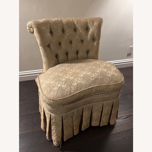 Used Vintage/Antique Gold Fabric Chaise Lounge for sale on AptDeco
