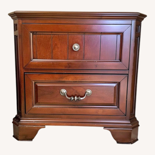 Used Rooms To Go Dark Brown Wood Nightstands for sale on AptDeco