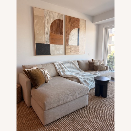 Used Crate & Barrel Natural Fabric Chaise Lounge for sale on AptDeco