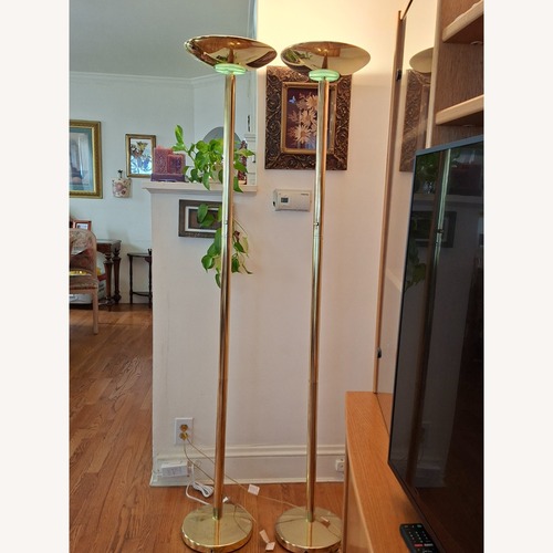 Used Gold Metal Floor Lamp for sale on AptDeco