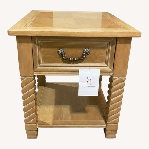 Used Bookmatched Parquet Top 1-Drawer Nightstand for sale on AptDeco
