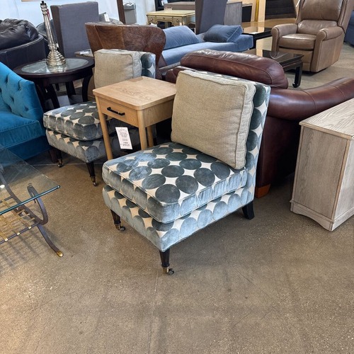 Used Calico Corners Custom Velvet Circles Slipper Chair for sale on AptDeco