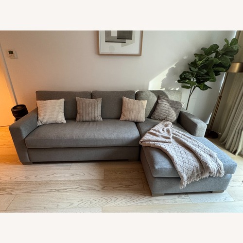 Used Crate & Barrel Light Gray 2 Piece Sectional for sale on AptDeco