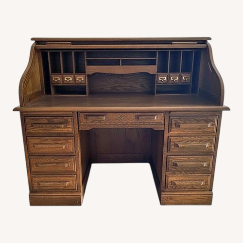 Used Roll Top Desk with Chair Oak Creek by Riverside for sale on AptDeco