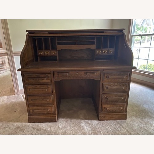 Used Roll Top Desk with Chair Oak Creek by Riverside for sale on AptDeco