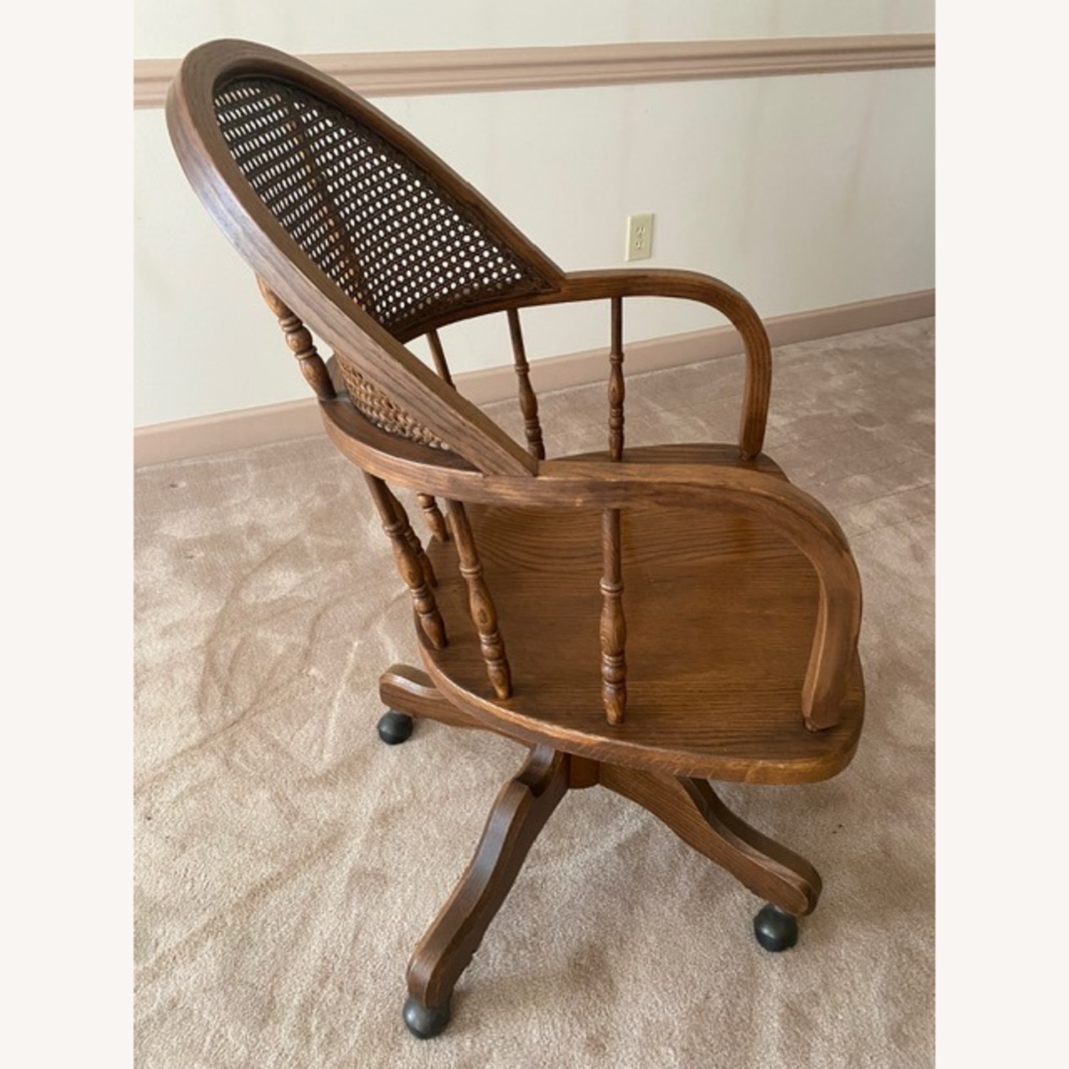 Roll Top Desk with Chair Oak Creek by Riverside - image-9