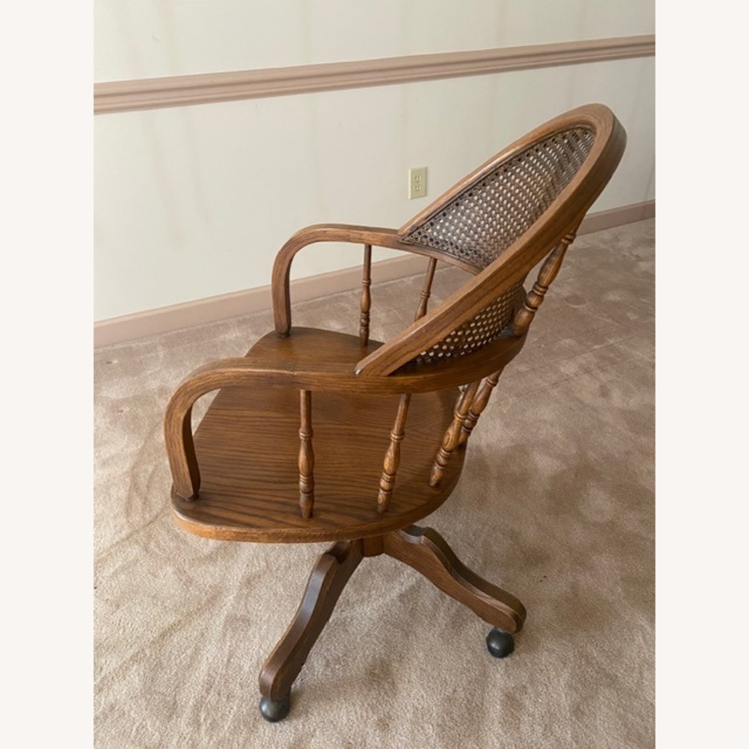 Roll Top Desk with Chair Oak Creek by Riverside - image-8
