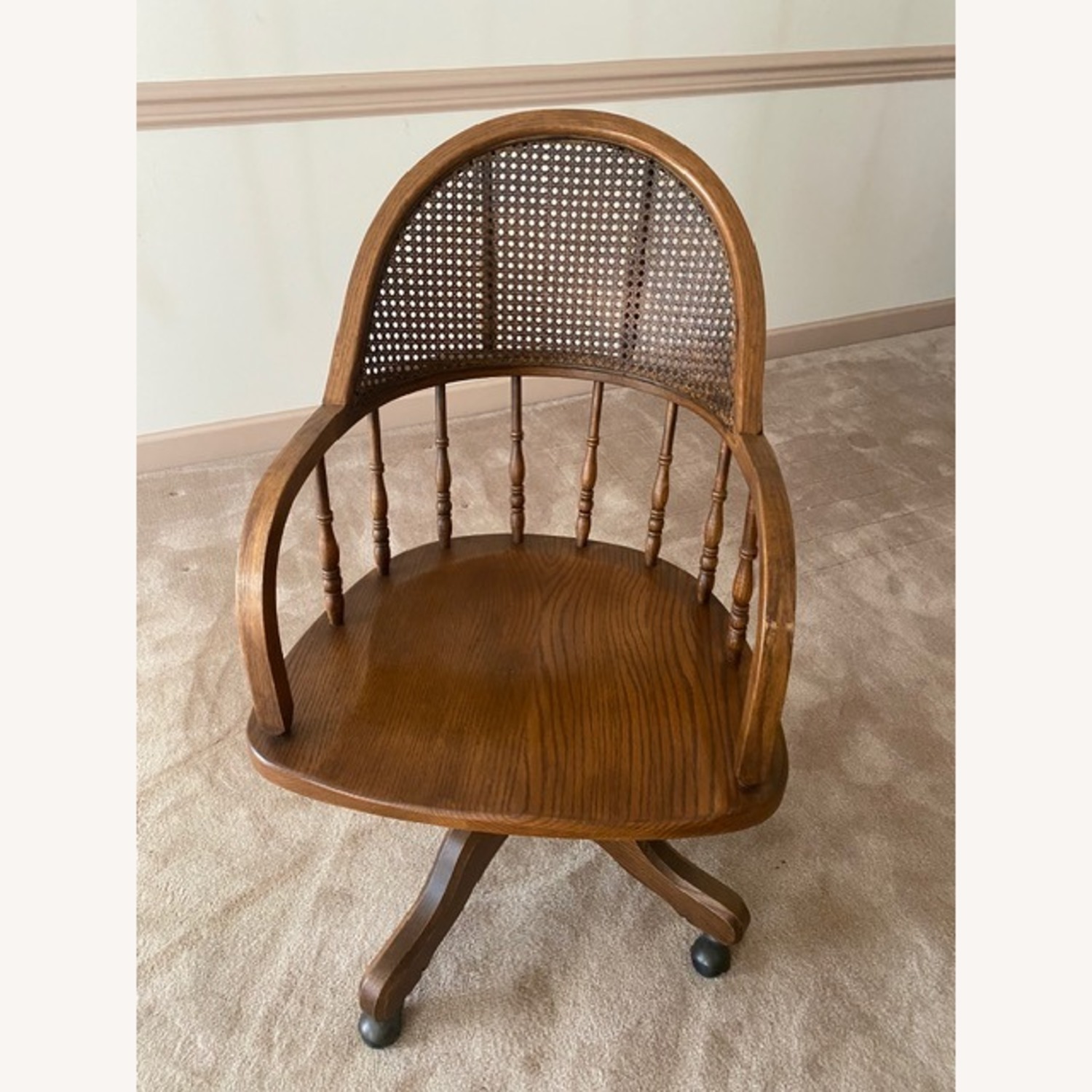 Roll Top Desk with Chair Oak Creek by Riverside - image-6