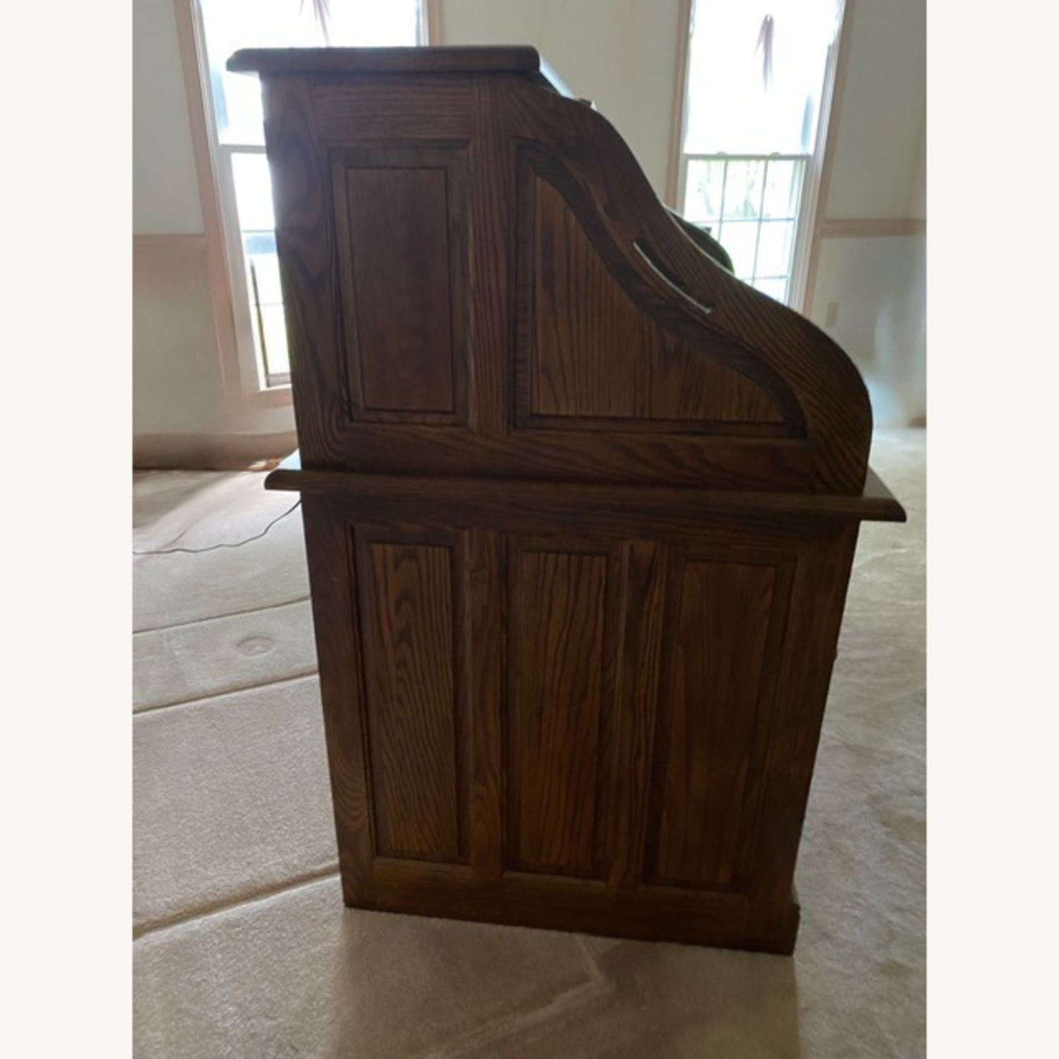 Roll Top Desk with Chair Oak Creek by Riverside - image-2