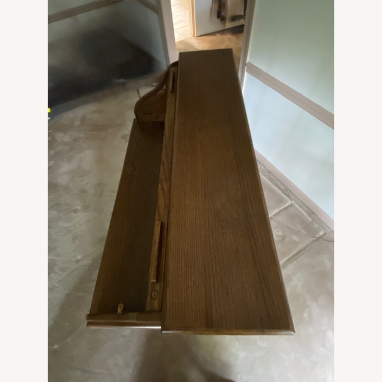 Roll Top Desk with Chair Oak Creek by Riverside - image-3