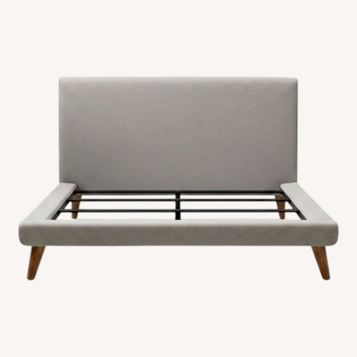 Used West Elm Mid-Century Upholstered Bed - Grey for sale on AptDeco