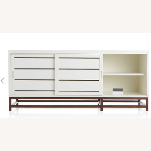 Used Crate & Barrel Clapboard White Wood Media Storage for sale on AptDeco