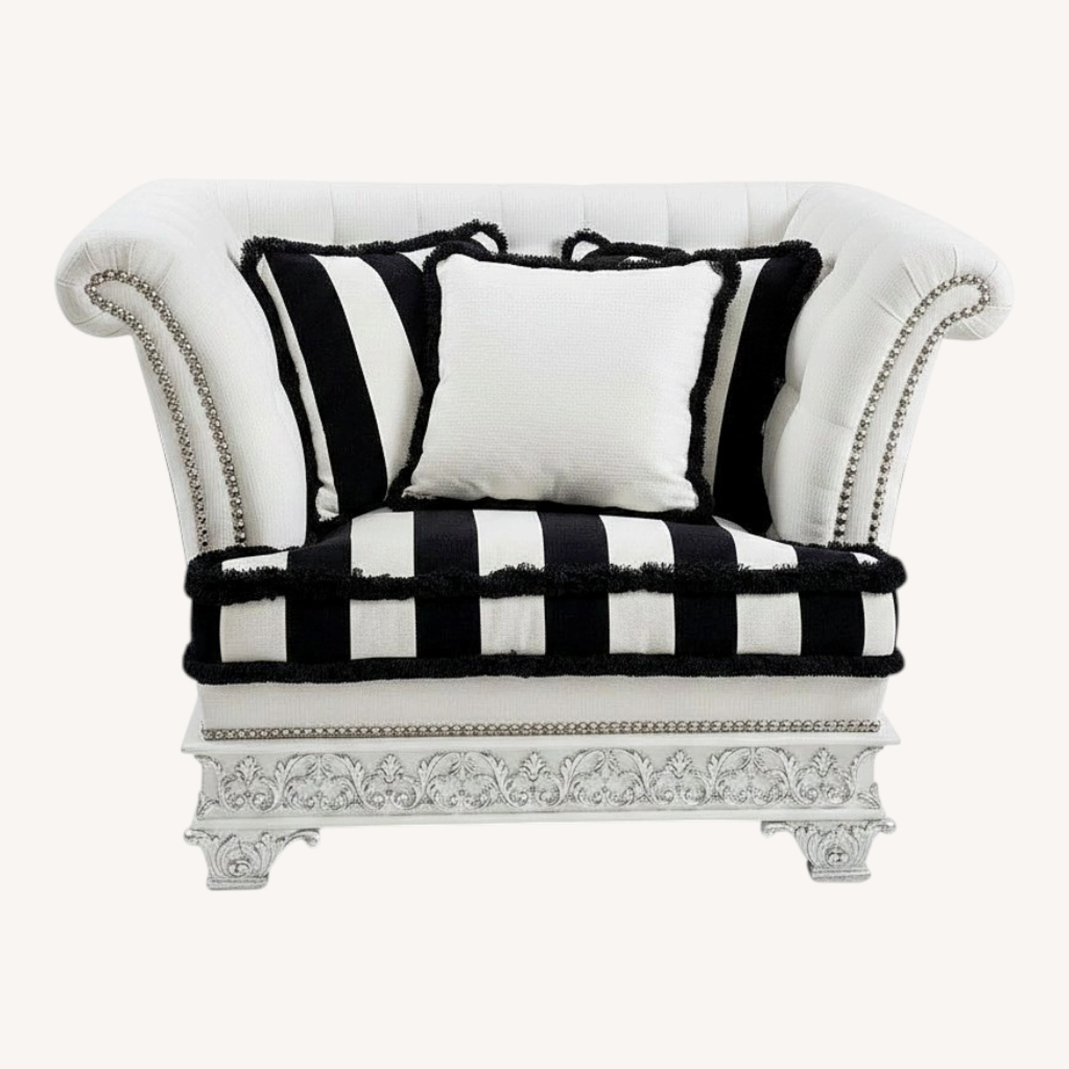 Francesco Molon White Fabric Armchair - image-0