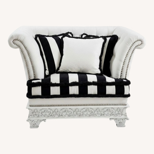 Used Francesco Molon White Fabric Armchair for sale on AptDeco