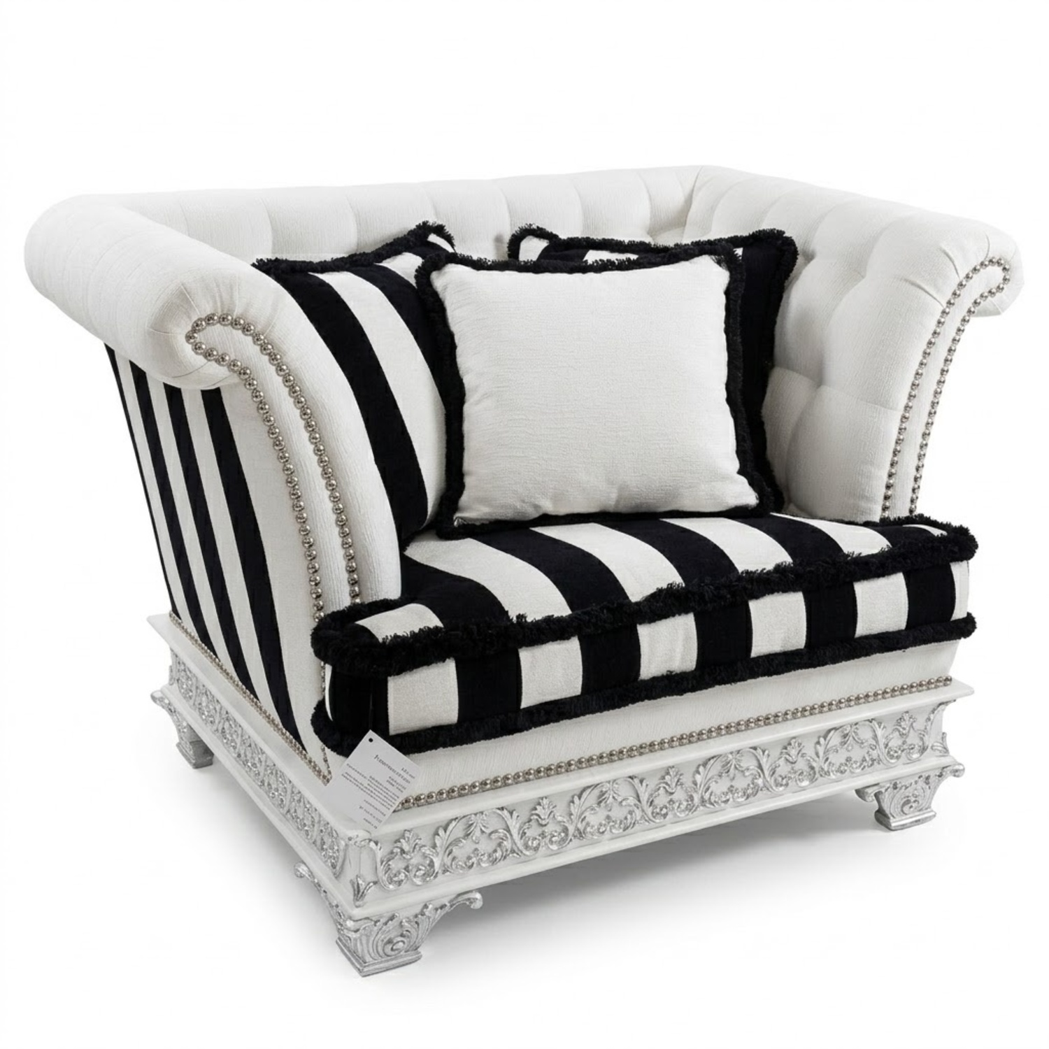 Francesco Molon White Fabric Armchair - image-4
