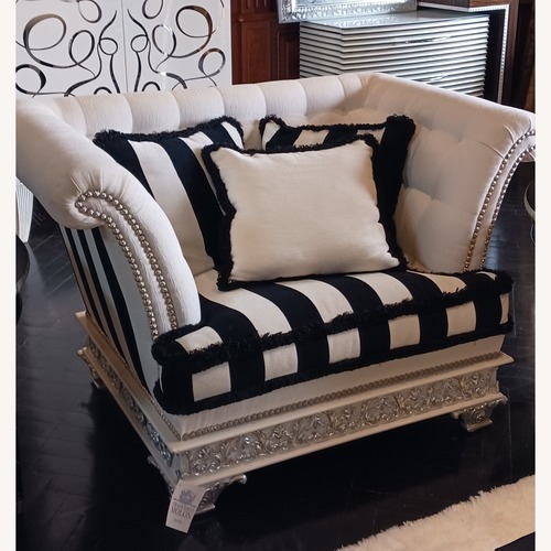 Used Francesco Molon White Fabric Armchair for sale on AptDeco