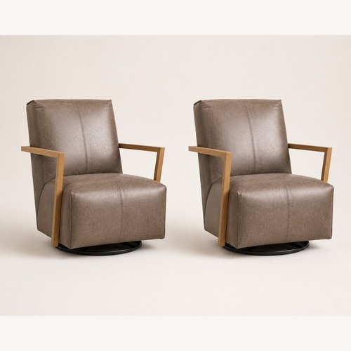 Used Arhaus Walsh Leather Swivel Glider Set of 2 for sale on AptDeco