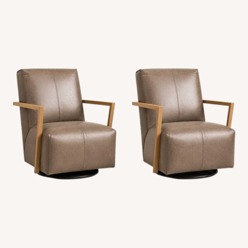 Used Arhaus Walsh Leather Swivel Glider Set of 2 for sale on AptDeco