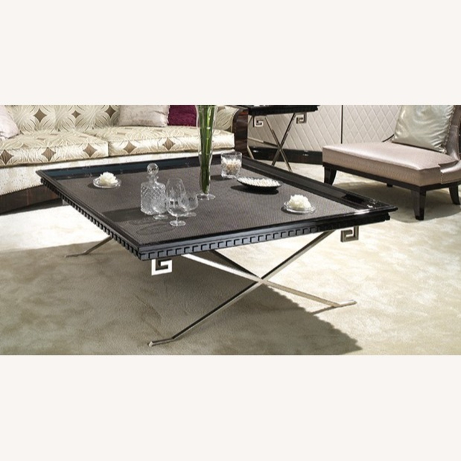 Francesco Molon Black Metal Coffee Table - image-2