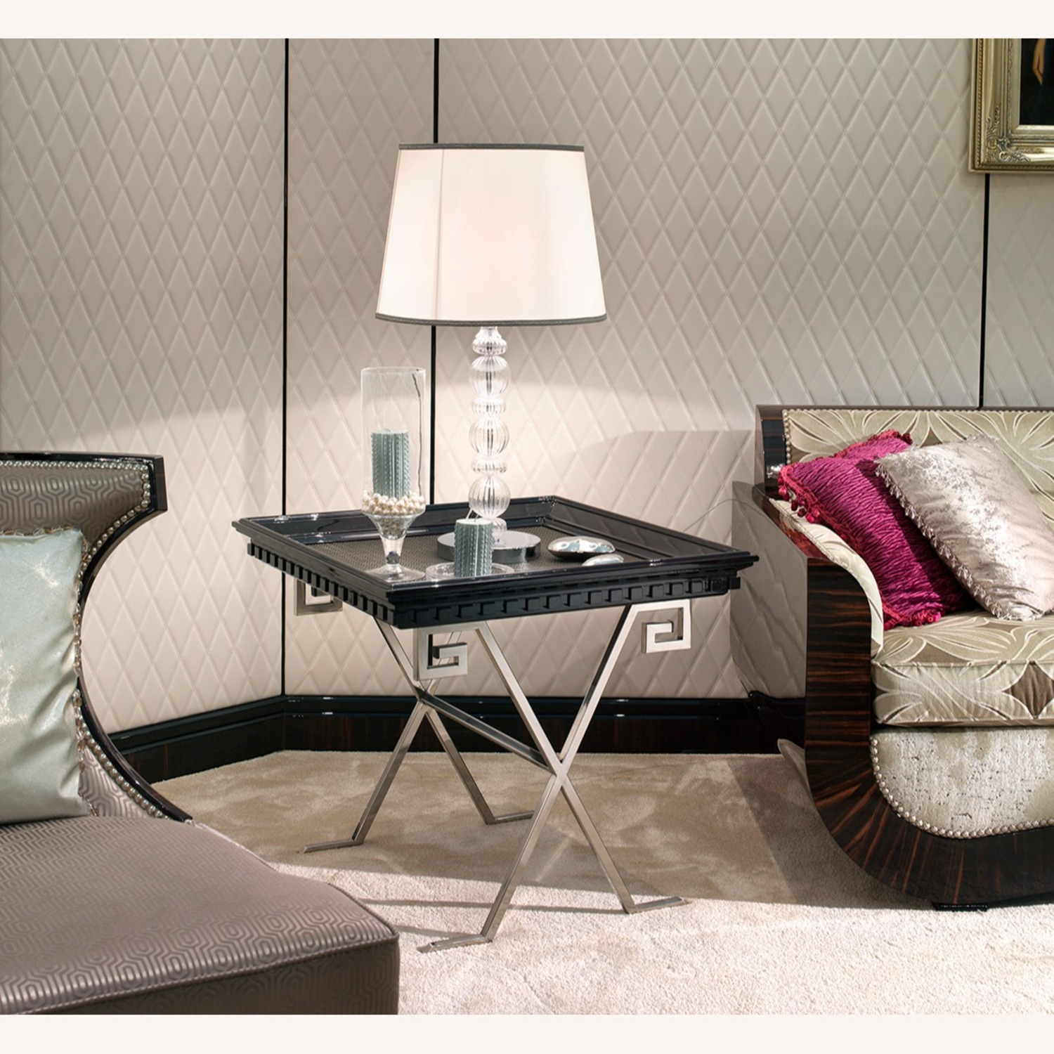 Francesco Molon Black Metal Side Table - image-2