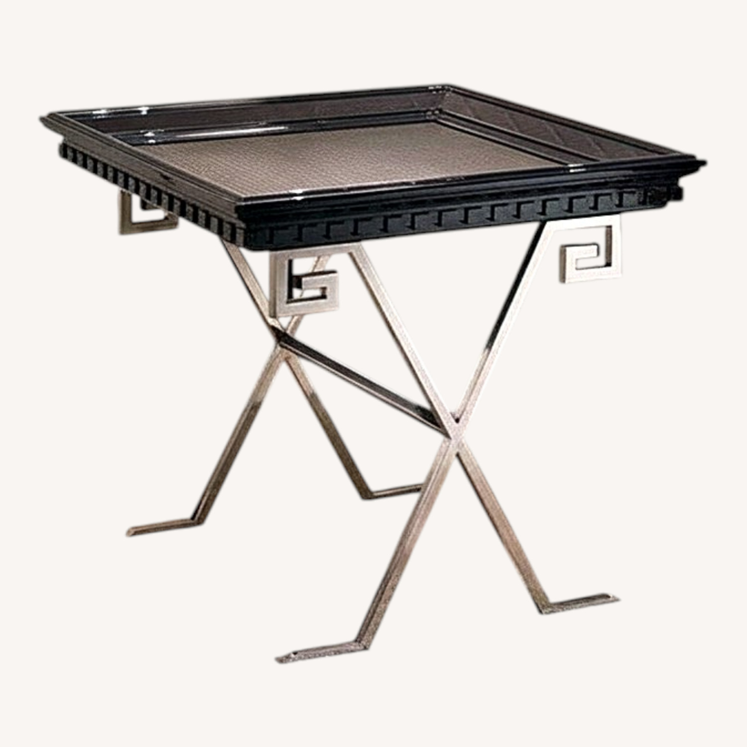 Francesco Molon Black Metal Side Table - image-0