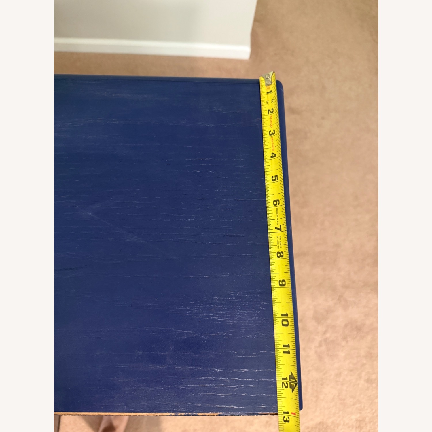 Dark Blue Wooden Bookshelf 3 Adjustable Shelves - image-8