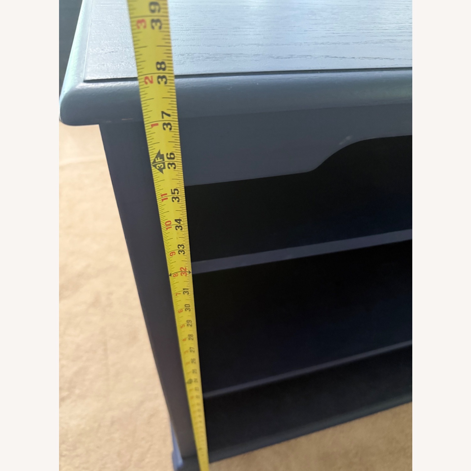 Dark Blue Wooden Bookshelf 3 Adjustable Shelves - image-9
