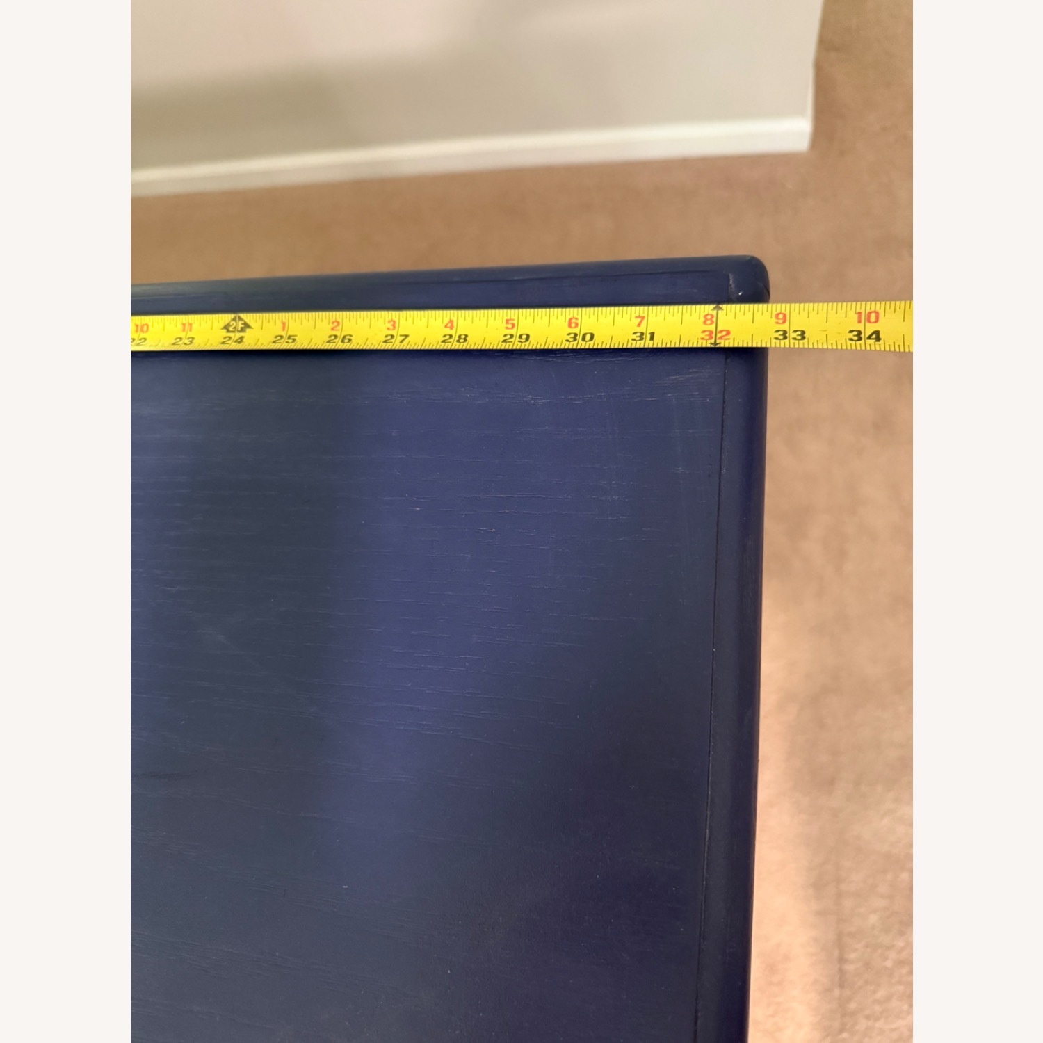 Dark Blue Wooden Bookshelf 3 Adjustable Shelves - image-7